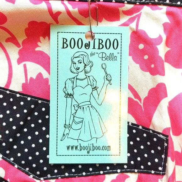 Boojiboo Vintage Pink and Black Apron with Polka Dotted Straps - Picture 4 of 4